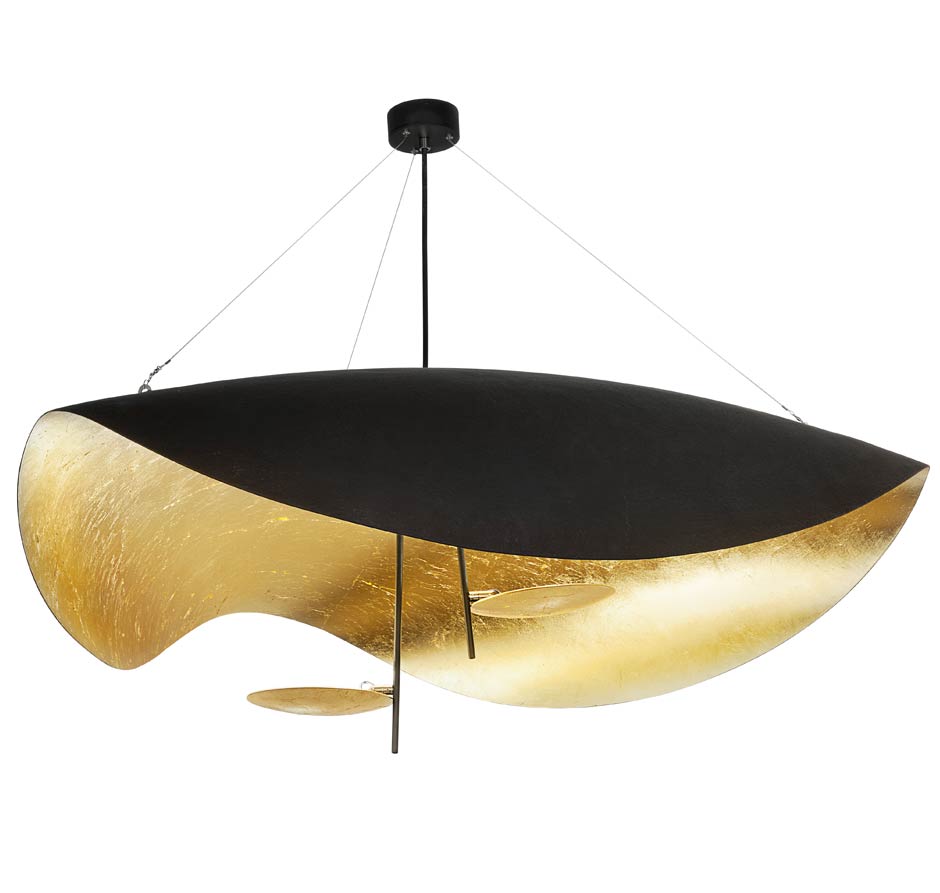 Catellani & Smith Lederam Manta S2 LED Pendelleuchte schwarz/gold - Ausstellungsleuchte