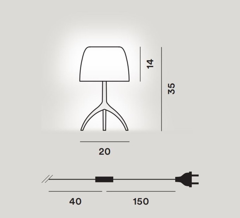 Foscarini Lumiere 30th piccola Tavolo mit Dimmer champagner/bulles