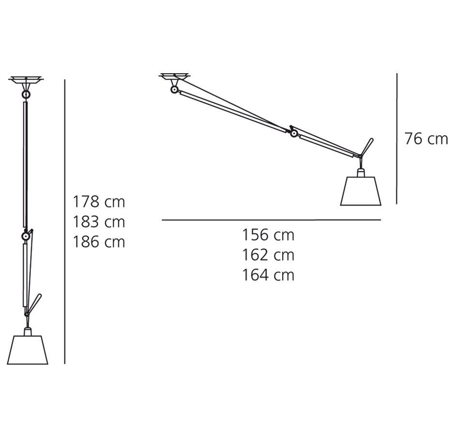 Artemide Tolomeo Sospensione decentrata mit Pergamentschirm Ø 42 cm