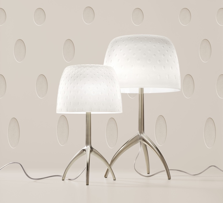 Foscarini Lumiere 30th piccola Tavolo mit Dimmer champagner/bulles