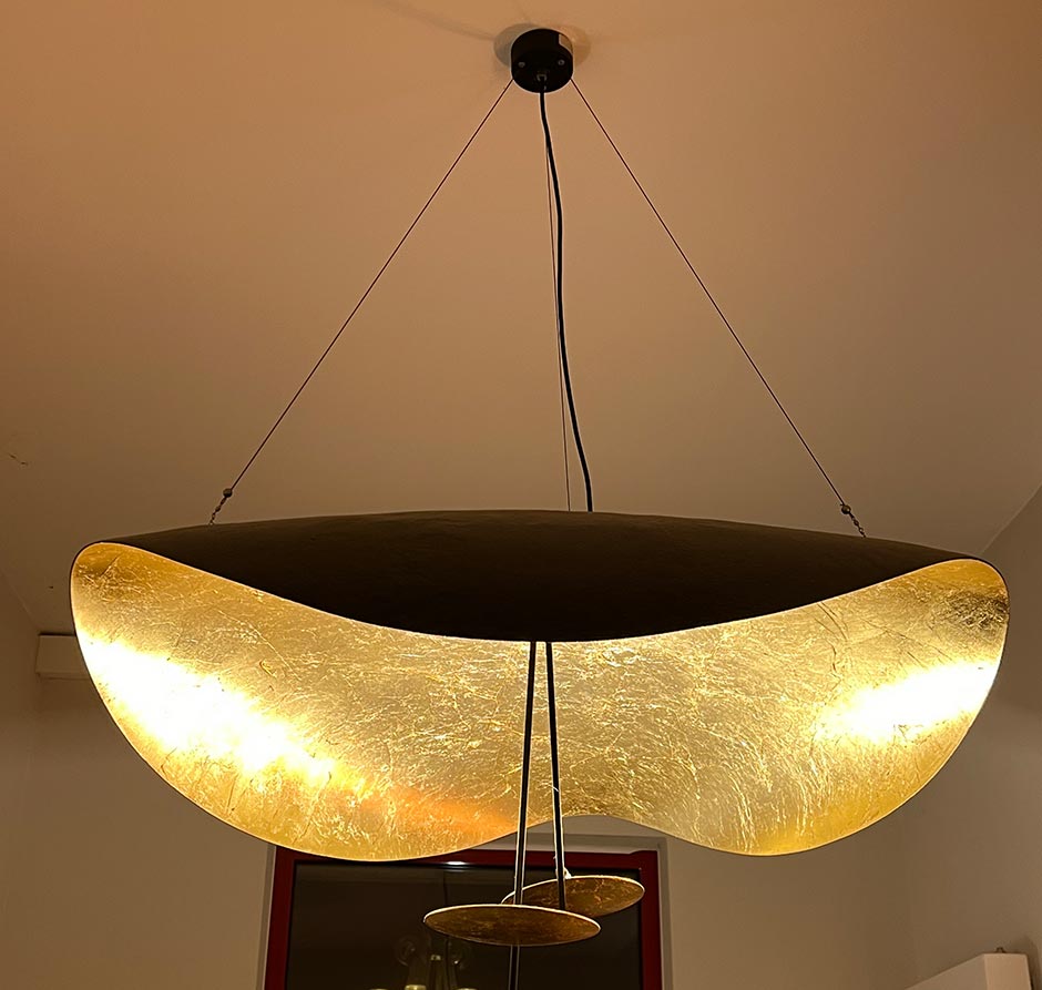 Catellani & Smith Lederam Manta S2 LED Pendelleuchte schwarz/gold - Ausstellungsstück