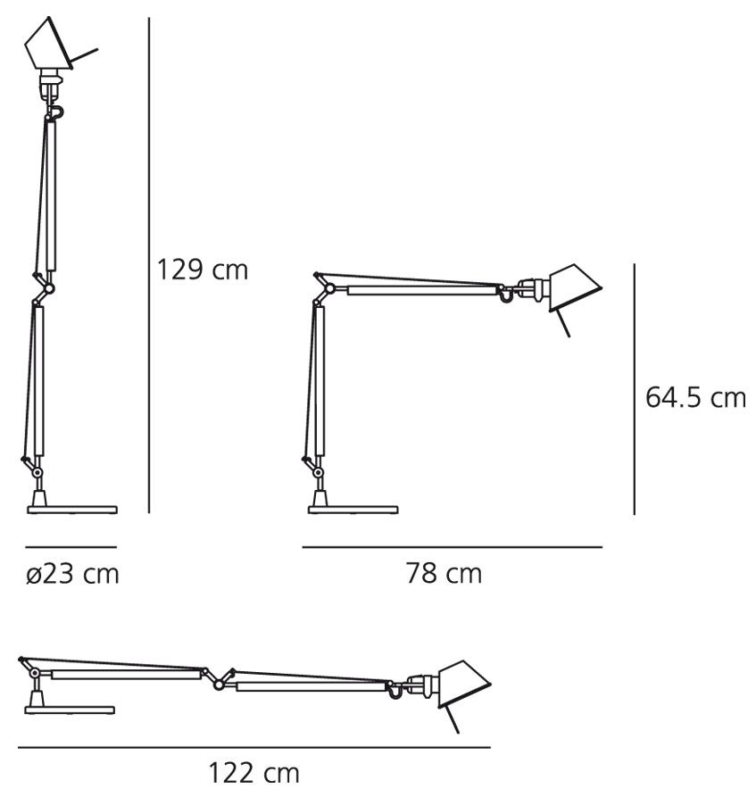 Artemide Tolomeo LED Pure Integralis LED Schreibtischleuchte mit Tischfuß